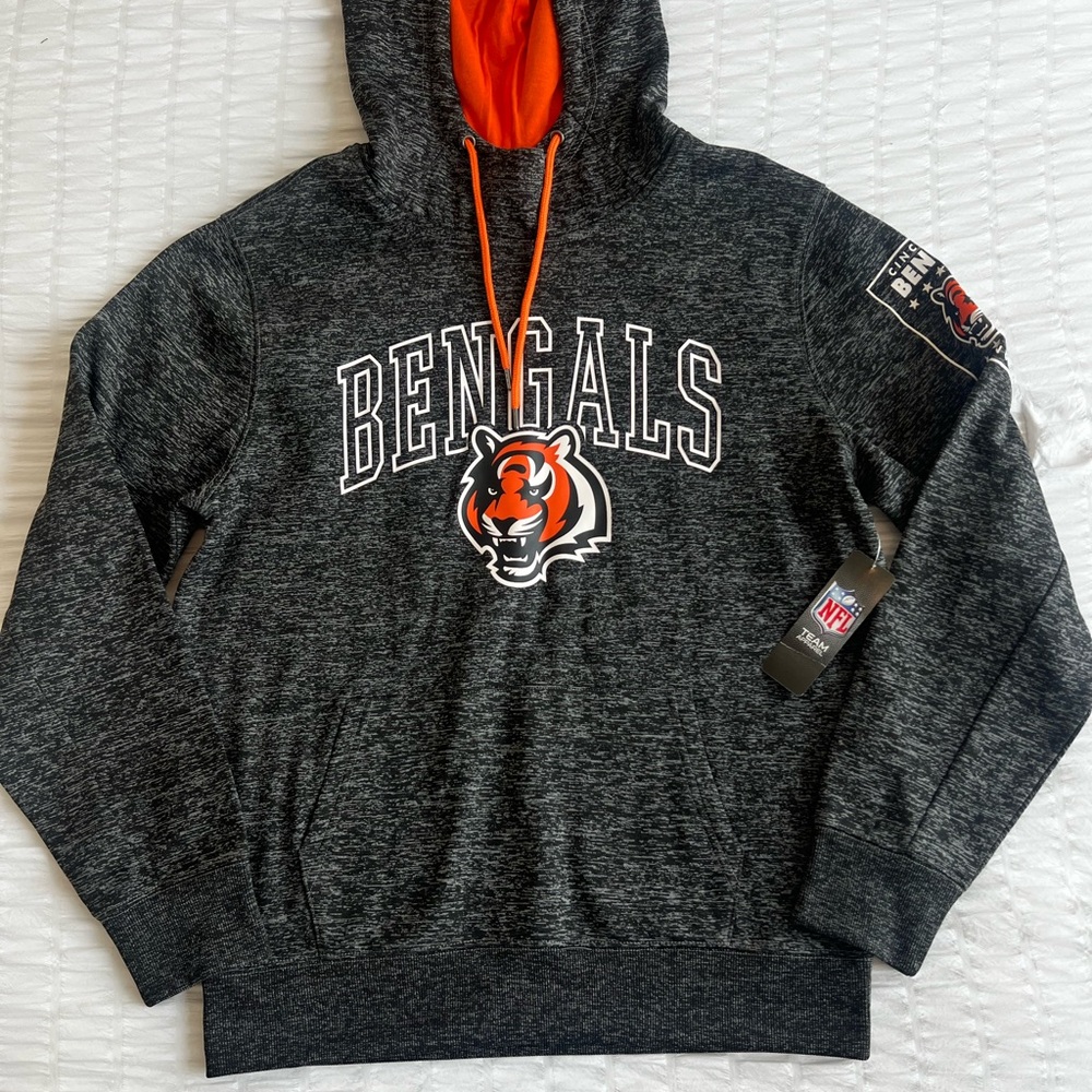 NFL Bengals Black & Orange Hooded Pullover Sweatshirt